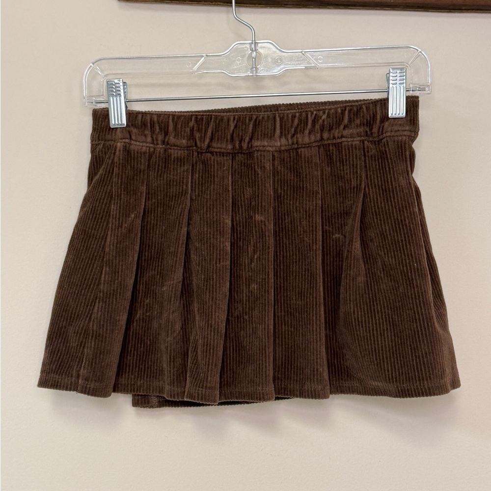 Abercrombie Kids: Girls Brown Corduroy Faux Wrap Mini Skirt, Size 9/10 - Picture 2 of 6